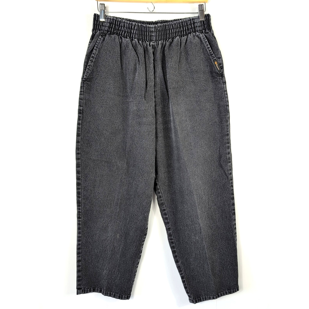 Route 66 Mom Jeans Womens 18 High Rise Black Tapered 100% Cotton USA Vintage